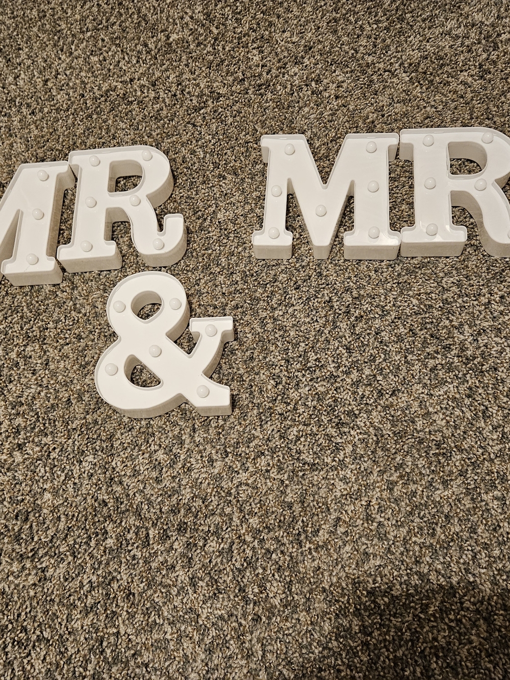White Marquee Letter Set - 'MR' & Ampersand